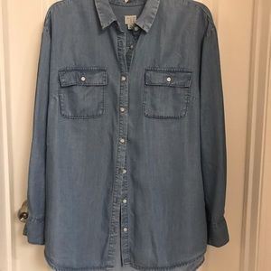 Buttery soft long sleeved denim shirt